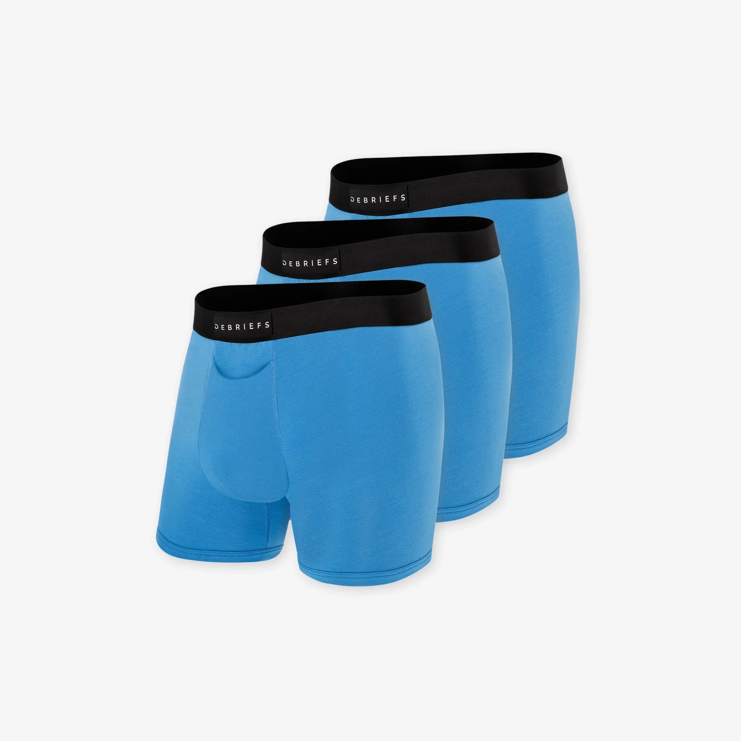 3 pack of men's boxer briefs underwear in blue