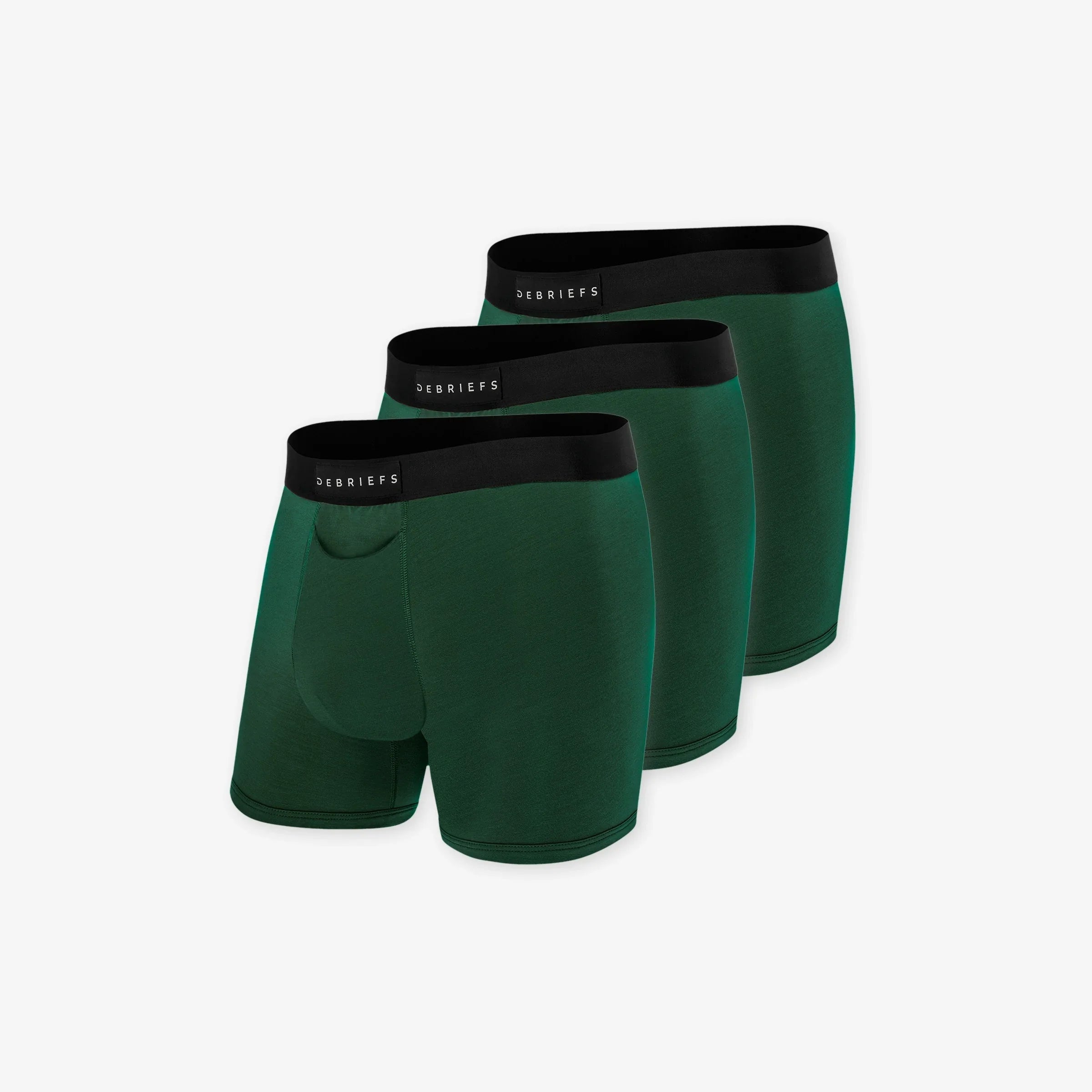 3 pack of men's boxer briefs underwear in green