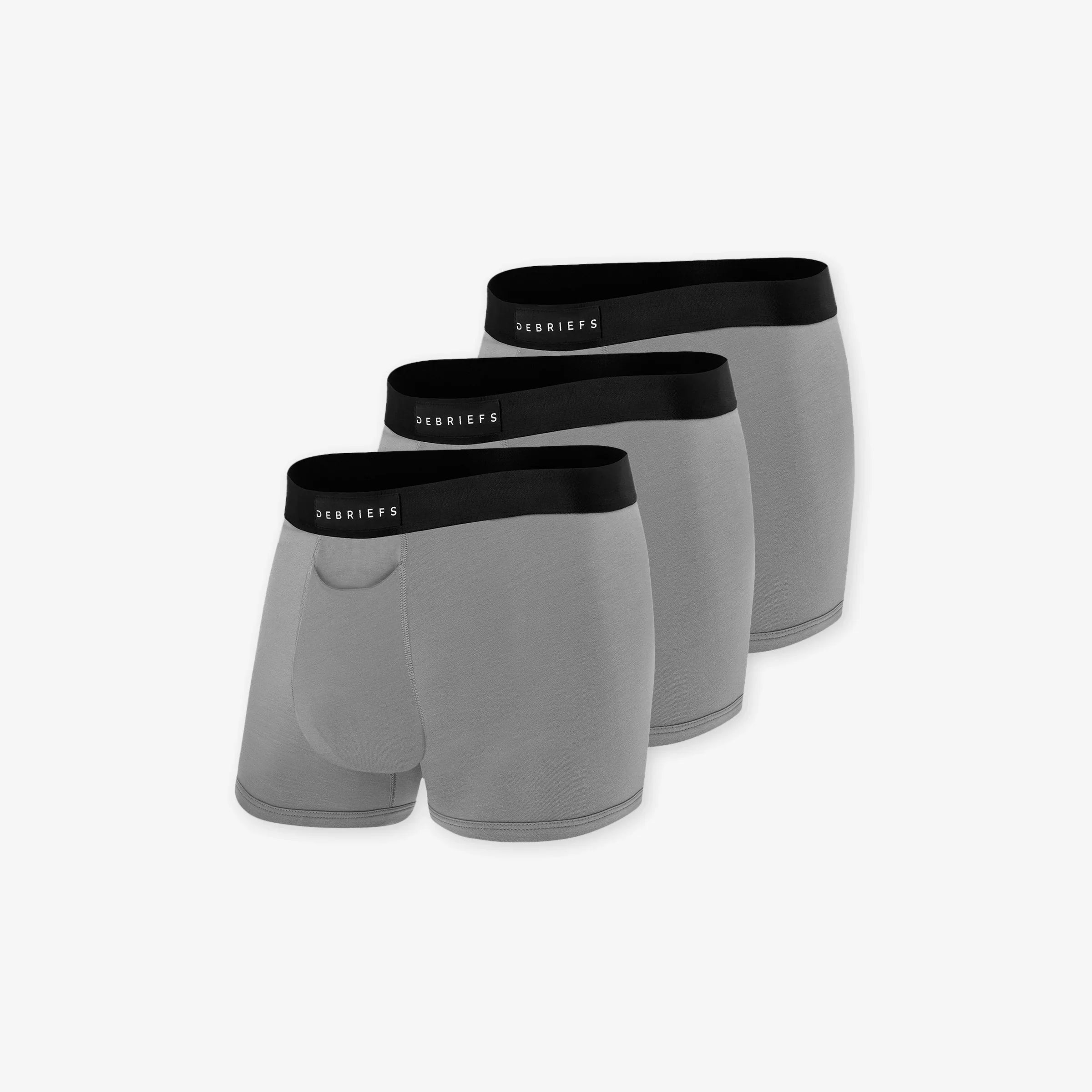 3 pack of men's trunks underwear in grey