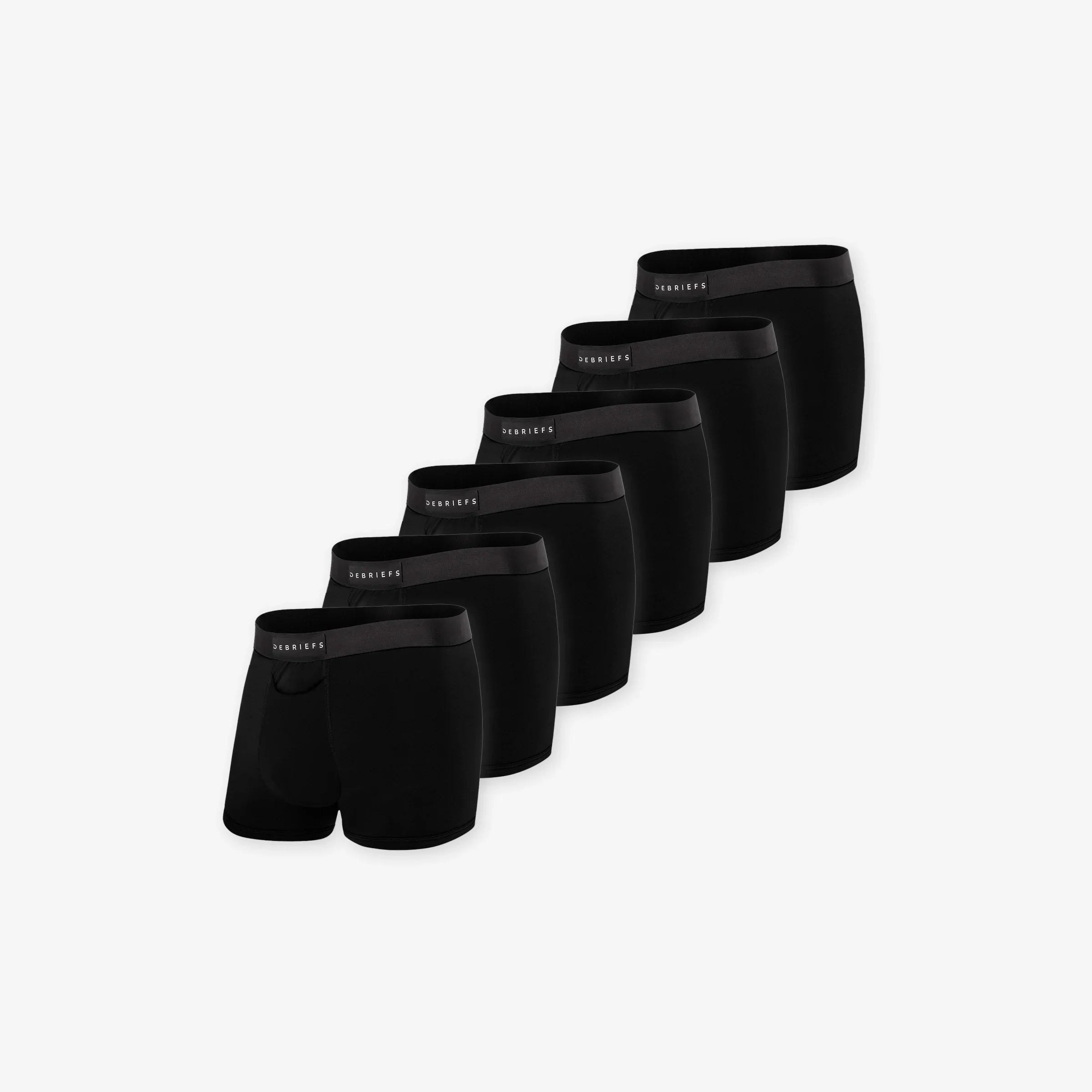 6 pack of men's trunks underwear in black
