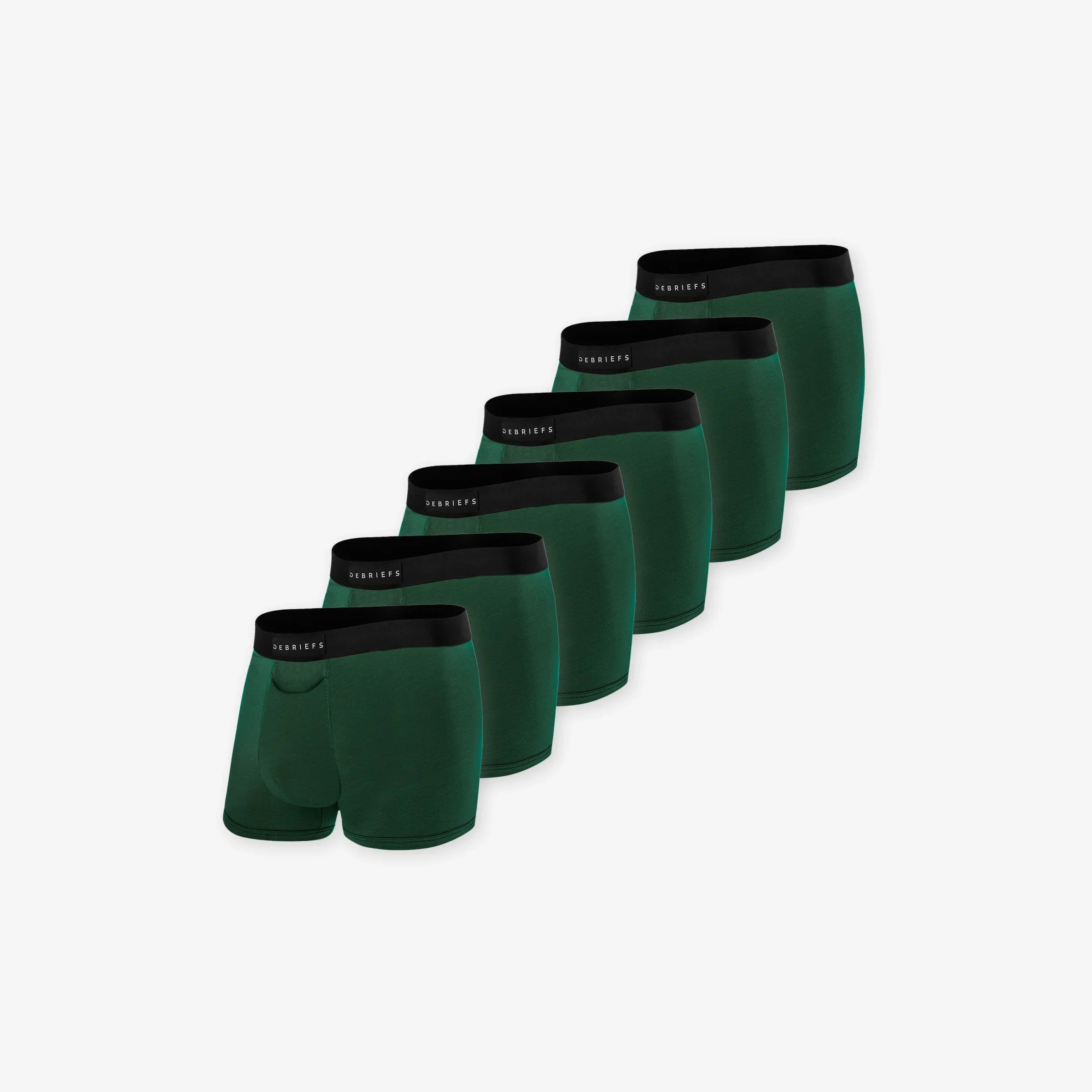 6 pack of men's trunks underwear in green